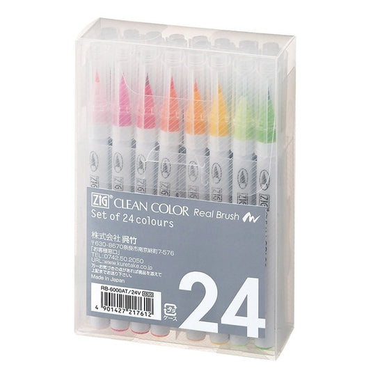 ZIG Clean Color Real Brush - 24 pennor i etui