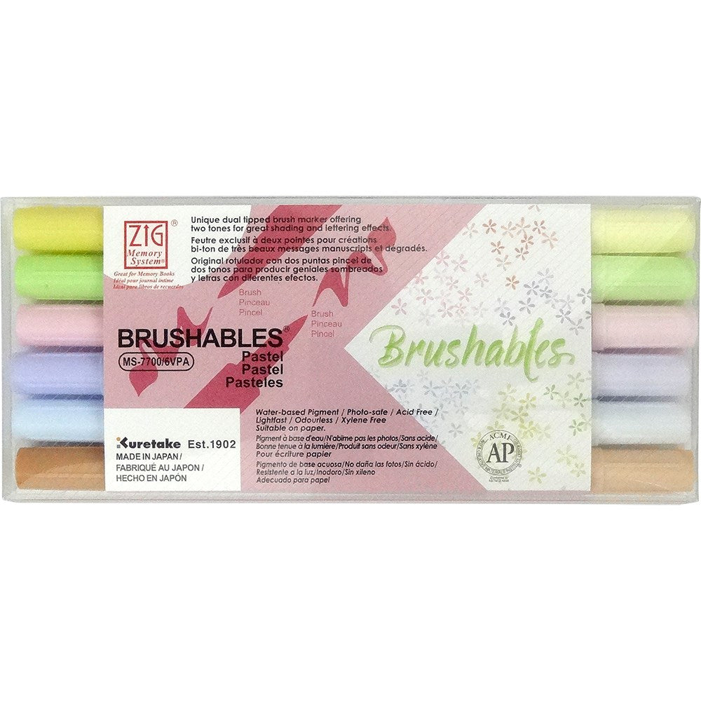 ZIG Brushables MS-7700 6-set PASTEL