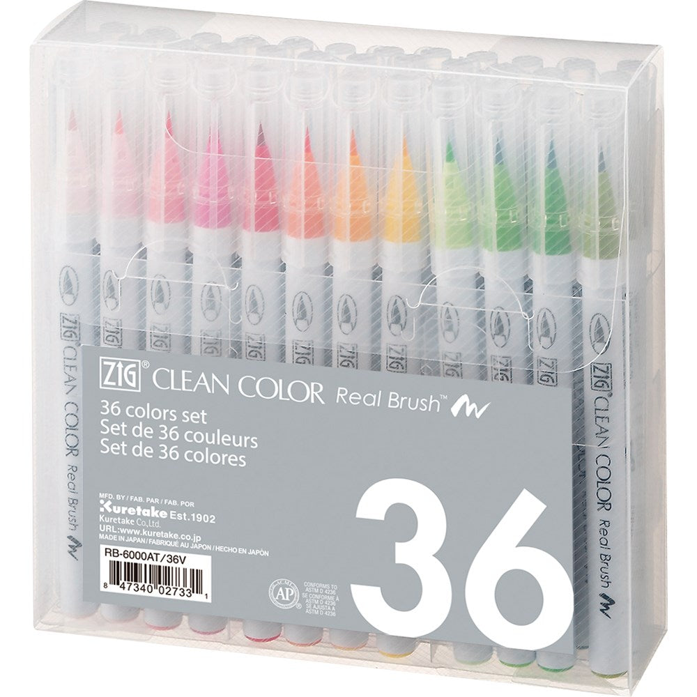 ZIG Clean Color Real Brush - 36 pennor i etui